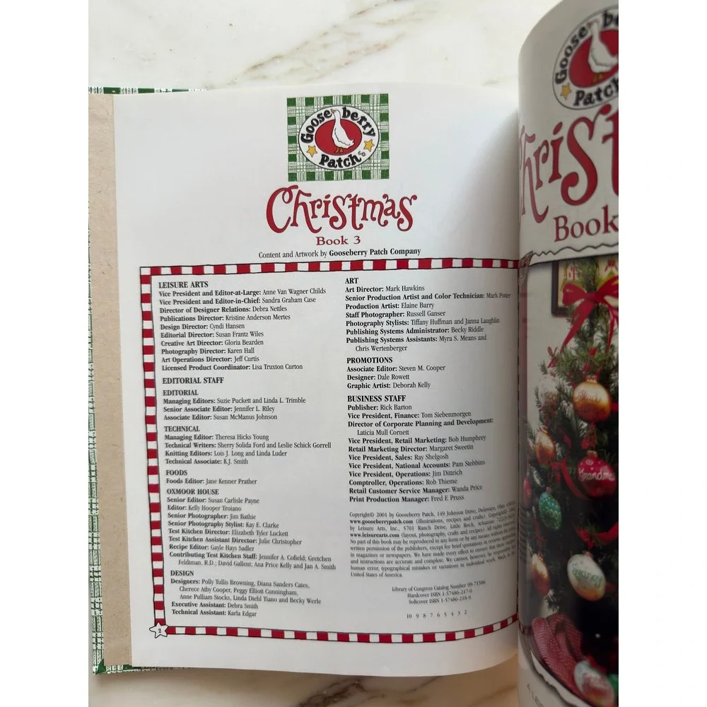 Vintage 2001 Gooseberry Patch Christmas Book 3 Cookbook Recipes Crafts